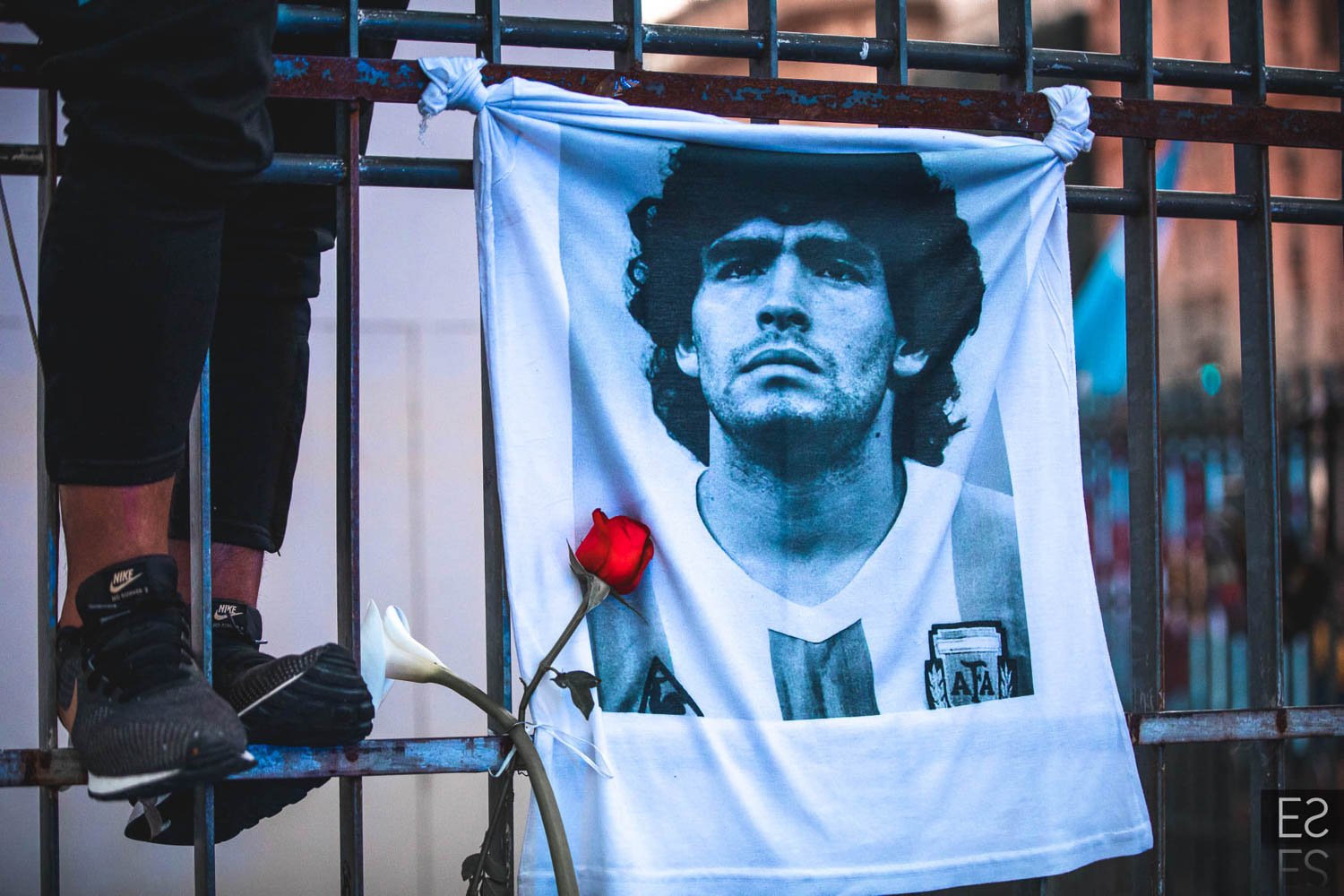 Fotografía de Estanislao Santos: Cobertura de acto político multitudinario