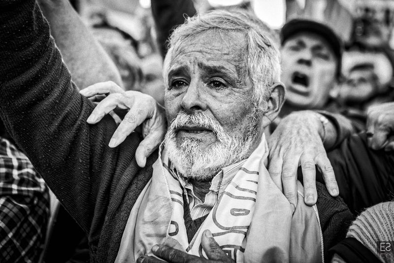 Fotografía de Estanislao Santos: Cobertura de acto político multitudinario